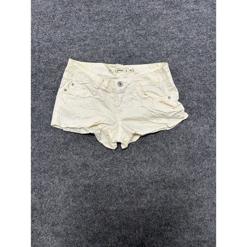 Grane Shorts Womens Size 7 Off White Low Rise Denim Mini Casual Summer Stretch